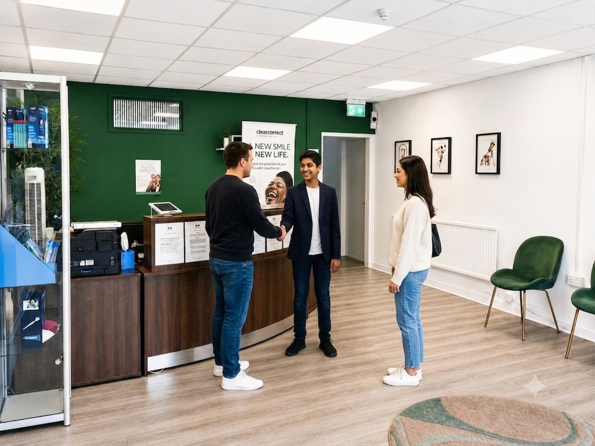 Patients at The Greens Dental Surgery reception